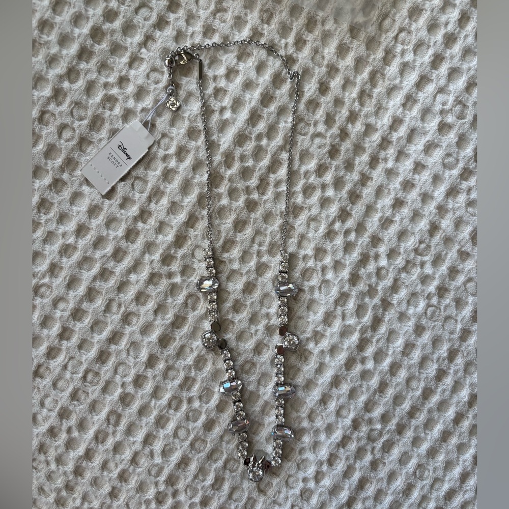 Disney x Kendra Scott Silver Mickey Mouse and Minnie Mouse Tennis Necklace - NWT - Picture 3 of 10